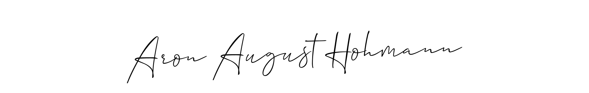 How to make Aron August Hohmann signature? Allison_Script is a professional autograph style. Create handwritten signature for Aron August Hohmann name. Aron August Hohmann signature style 2 images and pictures png
