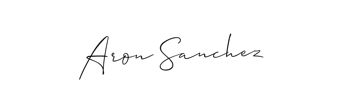 Make a beautiful signature design for name Aron Sanchez. With this signature (Allison_Script) style, you can create a handwritten signature for free. Aron Sanchez signature style 2 images and pictures png