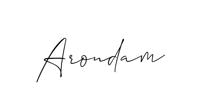 Create a beautiful signature design for name Arondam. With this signature (Allison_Script) fonts, you can make a handwritten signature for free. Arondam signature style 2 images and pictures png