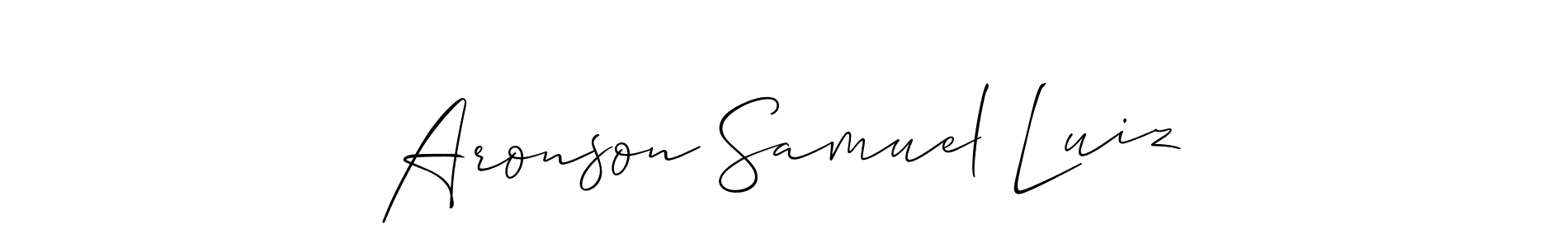 Similarly Allison_Script is the best handwritten signature design. Signature creator online .You can use it as an online autograph creator for name Aronson Samuel Luiz. Aronson Samuel Luiz signature style 2 images and pictures png