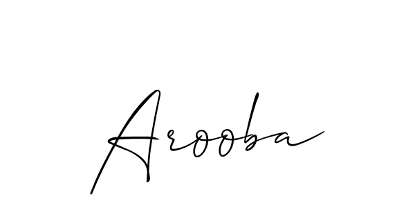 Make a beautiful signature design for name Arooba. With this signature (Allison_Script) style, you can create a handwritten signature for free. Arooba signature style 2 images and pictures png