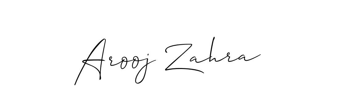 Create a beautiful signature design for name Arooj Zahra. With this signature (Allison_Script) fonts, you can make a handwritten signature for free. Arooj Zahra signature style 2 images and pictures png