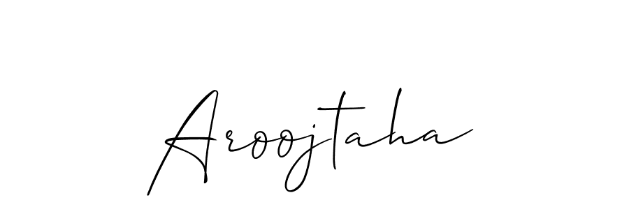 Also You can easily find your signature by using the search form. We will create Aroojtaha name handwritten signature images for you free of cost using Allison_Script sign style. Aroojtaha signature style 2 images and pictures png