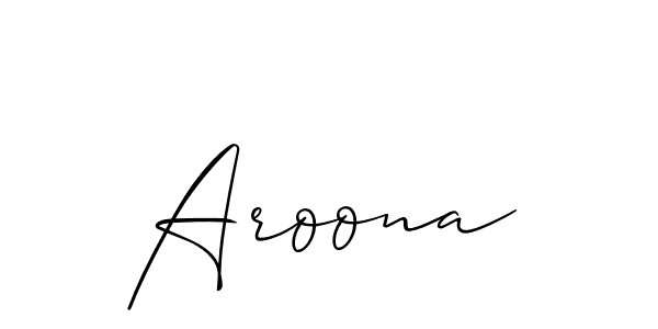 Create a beautiful signature design for name Aroona. With this signature (Allison_Script) fonts, you can make a handwritten signature for free. Aroona signature style 2 images and pictures png