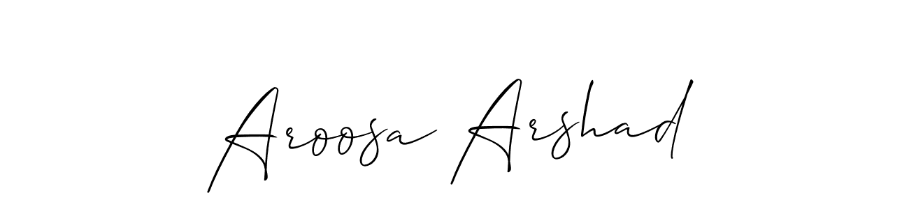 Create a beautiful signature design for name Aroosa Arshad. With this signature (Allison_Script) fonts, you can make a handwritten signature for free. Aroosa Arshad signature style 2 images and pictures png