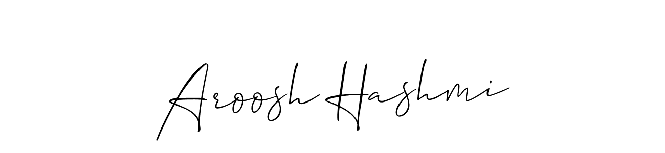 Aroosh Hashmi stylish signature style. Best Handwritten Sign (Allison_Script) for my name. Handwritten Signature Collection Ideas for my name Aroosh Hashmi. Aroosh Hashmi signature style 2 images and pictures png