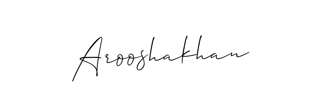 It looks lik you need a new signature style for name Arooshakhan. Design unique handwritten (Allison_Script) signature with our free signature maker in just a few clicks. Arooshakhan signature style 2 images and pictures png