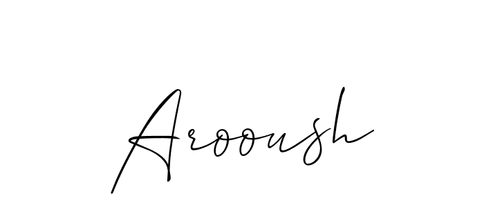 Arooush stylish signature style. Best Handwritten Sign (Allison_Script) for my name. Handwritten Signature Collection Ideas for my name Arooush. Arooush signature style 2 images and pictures png