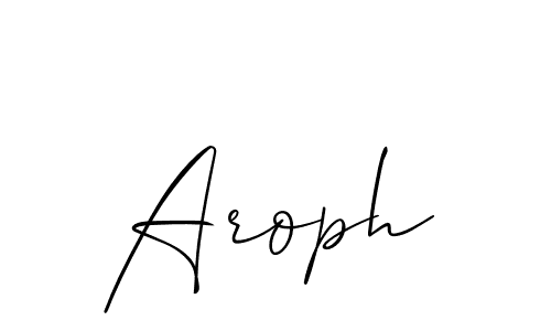 Design your own signature with our free online signature maker. With this signature software, you can create a handwritten (Allison_Script) signature for name Aroph. Aroph signature style 2 images and pictures png