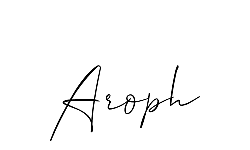 Design your own signature with our free online signature maker. With this signature software, you can create a handwritten (Allison_Script) signature for name Aroph. Aroph signature style 2 images and pictures png