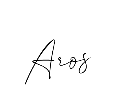 Create a beautiful signature design for name Aros. With this signature (Allison_Script) fonts, you can make a handwritten signature for free. Aros signature style 2 images and pictures png