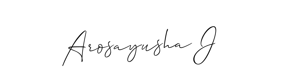 This is the best signature style for the Arosayusha J name. Also you like these signature font (Allison_Script). Mix name signature. Arosayusha J signature style 2 images and pictures png