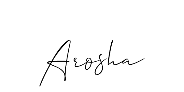How to make Arosha name signature. Use Allison_Script style for creating short signs online. This is the latest handwritten sign. Arosha signature style 2 images and pictures png