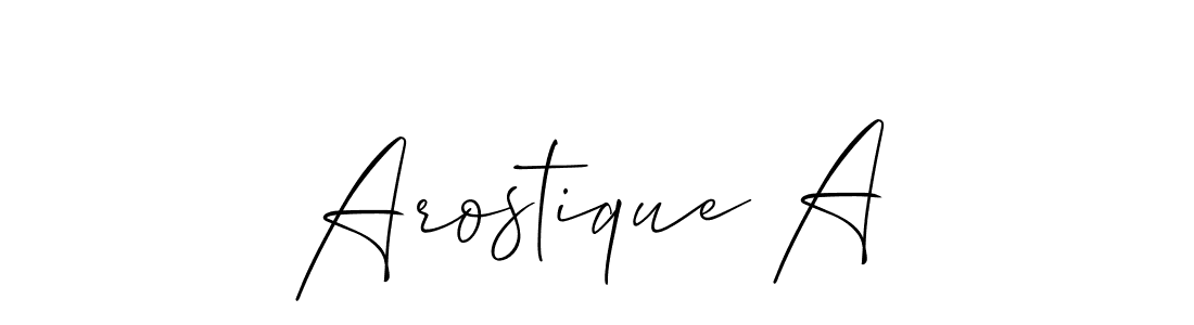 Similarly Allison_Script is the best handwritten signature design. Signature creator online .You can use it as an online autograph creator for name Arostique A. Arostique A signature style 2 images and pictures png