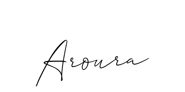 Create a beautiful signature design for name Aroura. With this signature (Allison_Script) fonts, you can make a handwritten signature for free. Aroura signature style 2 images and pictures png