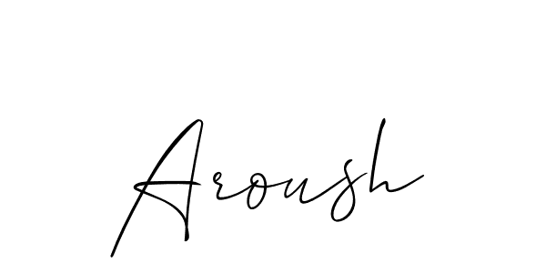 How to make Aroush signature? Allison_Script is a professional autograph style. Create handwritten signature for Aroush name. Aroush signature style 2 images and pictures png