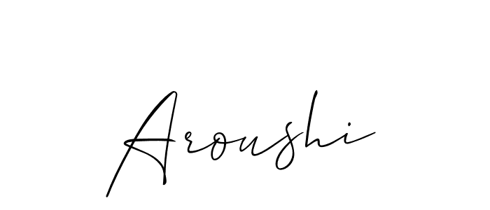 You can use this online signature creator to create a handwritten signature for the name Aroushi. This is the best online autograph maker. Aroushi signature style 2 images and pictures png