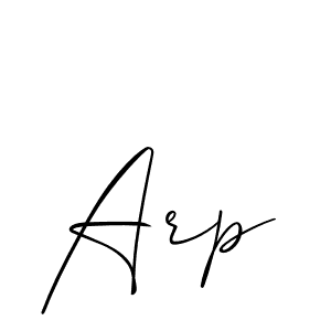 How to make Arp signature? Allison_Script is a professional autograph style. Create handwritten signature for Arp name. Arp signature style 2 images and pictures png