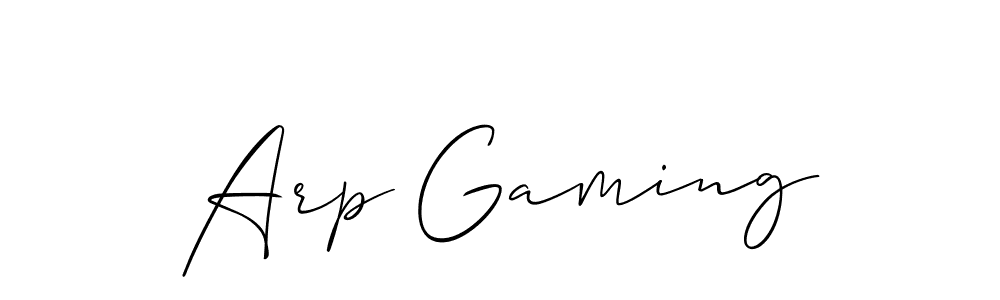 Make a beautiful signature design for name Arp Gaming. With this signature (Allison_Script) style, you can create a handwritten signature for free. Arp Gaming signature style 2 images and pictures png