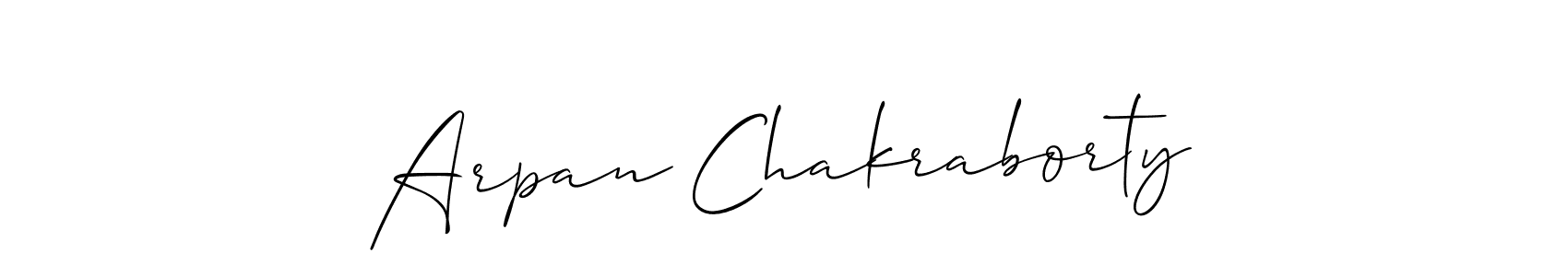 Make a short Arpan Chakraborty signature style. Manage your documents anywhere anytime using Allison_Script. Create and add eSignatures, submit forms, share and send files easily. Arpan Chakraborty signature style 2 images and pictures png