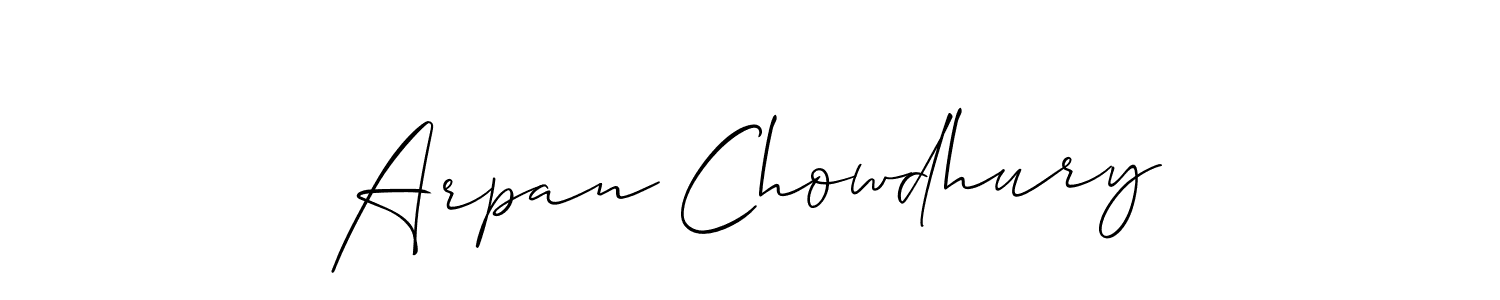 Use a signature maker to create a handwritten signature online. With this signature software, you can design (Allison_Script) your own signature for name Arpan Chowdhury. Arpan Chowdhury signature style 2 images and pictures png