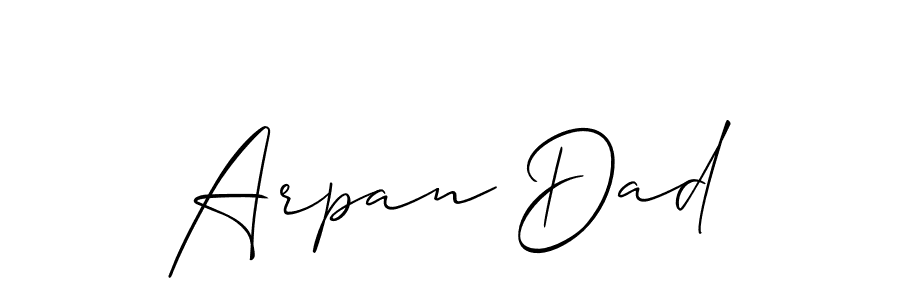 Check out images of Autograph of Arpan Dad name. Actor Arpan Dad Signature Style. Allison_Script is a professional sign style online. Arpan Dad signature style 2 images and pictures png