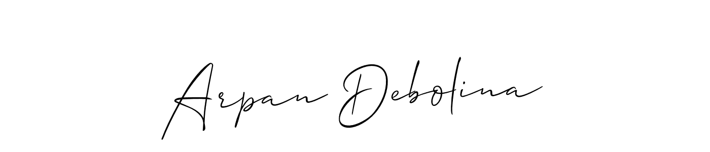 How to Draw Arpan Debolina signature style? Allison_Script is a latest design signature styles for name Arpan Debolina. Arpan Debolina signature style 2 images and pictures png