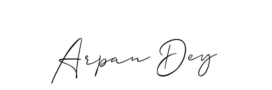 It looks lik you need a new signature style for name Arpan Dey. Design unique handwritten (Allison_Script) signature with our free signature maker in just a few clicks. Arpan Dey signature style 2 images and pictures png