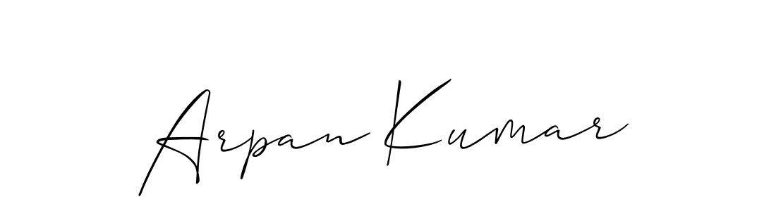 Create a beautiful signature design for name Arpan Kumar. With this signature (Allison_Script) fonts, you can make a handwritten signature for free. Arpan Kumar signature style 2 images and pictures png