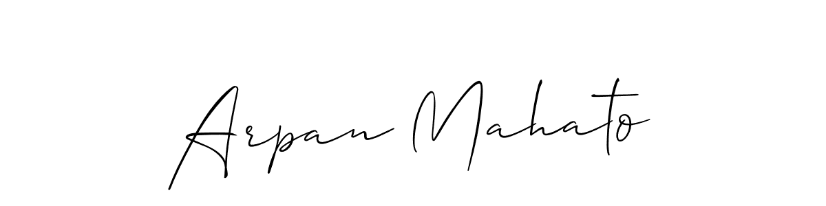 The best way (Allison_Script) to make a short signature is to pick only two or three words in your name. The name Arpan Mahato include a total of six letters. For converting this name. Arpan Mahato signature style 2 images and pictures png