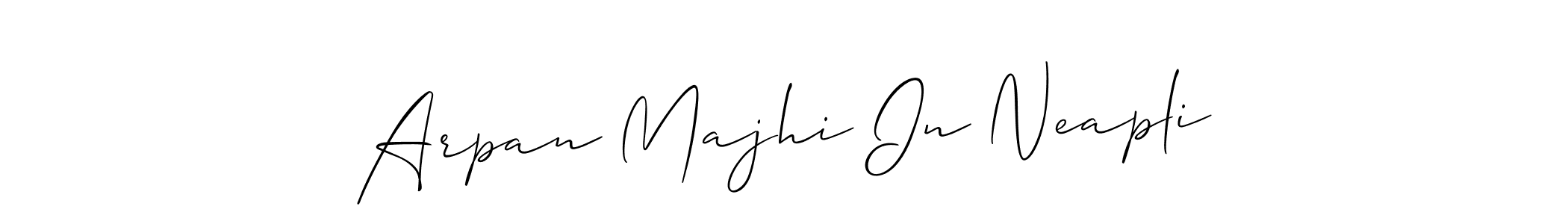 Allison_Script is a professional signature style that is perfect for those who want to add a touch of class to their signature. It is also a great choice for those who want to make their signature more unique. Get Arpan Majhi In Neapli name to fancy signature for free. Arpan Majhi In Neapli signature style 2 images and pictures png