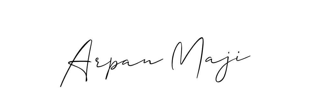 Make a beautiful signature design for name Arpan Maji. With this signature (Allison_Script) style, you can create a handwritten signature for free. Arpan Maji signature style 2 images and pictures png