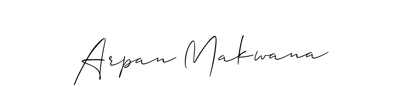 How to make Arpan Makwana name signature. Use Allison_Script style for creating short signs online. This is the latest handwritten sign. Arpan Makwana signature style 2 images and pictures png