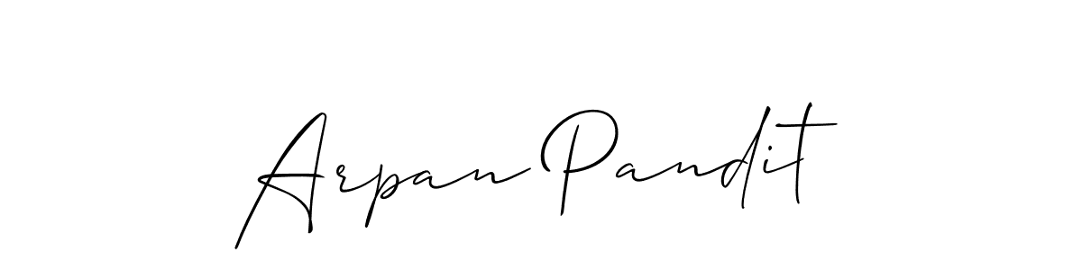 Design your own signature with our free online signature maker. With this signature software, you can create a handwritten (Allison_Script) signature for name Arpan Pandit. Arpan Pandit signature style 2 images and pictures png