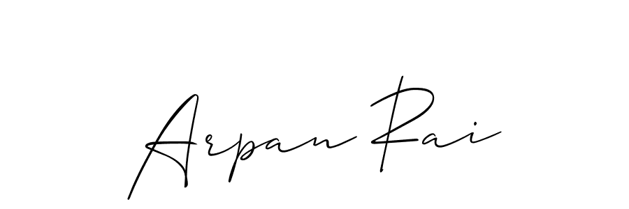 The best way (Allison_Script) to make a short signature is to pick only two or three words in your name. The name Arpan Rai include a total of six letters. For converting this name. Arpan Rai signature style 2 images and pictures png