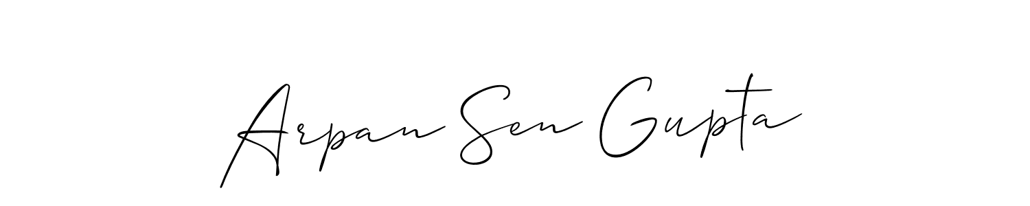 This is the best signature style for the Arpan Sen Gupta name. Also you like these signature font (Allison_Script). Mix name signature. Arpan Sen Gupta signature style 2 images and pictures png