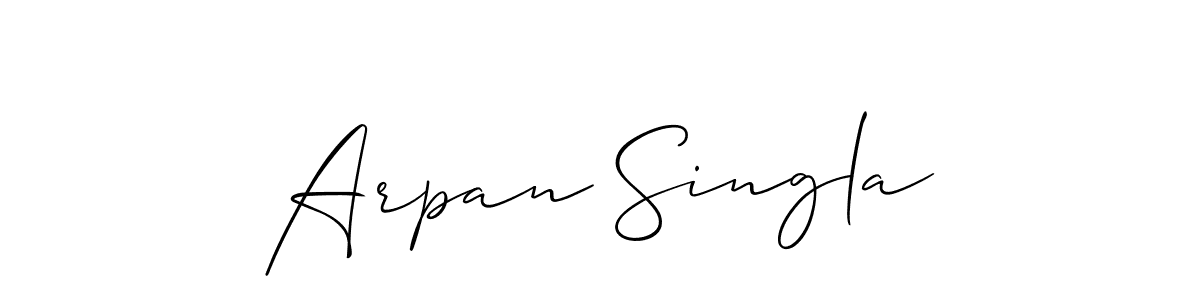 Use a signature maker to create a handwritten signature online. With this signature software, you can design (Allison_Script) your own signature for name Arpan Singla. Arpan Singla signature style 2 images and pictures png