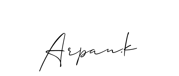 You should practise on your own different ways (Allison_Script) to write your name (Arpan.k) in signature. don't let someone else do it for you. Arpan.k signature style 2 images and pictures png