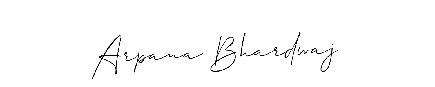 Allison_Script is a professional signature style that is perfect for those who want to add a touch of class to their signature. It is also a great choice for those who want to make their signature more unique. Get Arpana Bhardwaj name to fancy signature for free. Arpana Bhardwaj signature style 2 images and pictures png