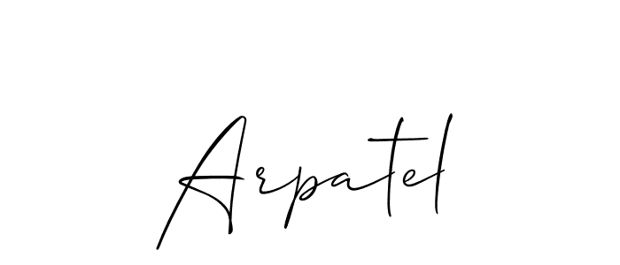 Create a beautiful signature design for name Arpatel. With this signature (Allison_Script) fonts, you can make a handwritten signature for free. Arpatel signature style 2 images and pictures png