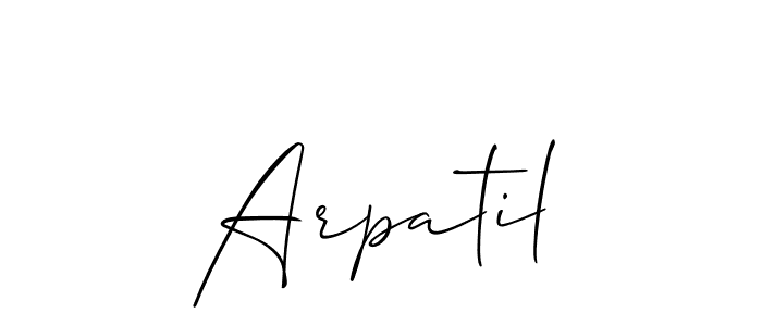 if you are searching for the best signature style for your name Arpatil. so please give up your signature search. here we have designed multiple signature styles  using Allison_Script. Arpatil signature style 2 images and pictures png