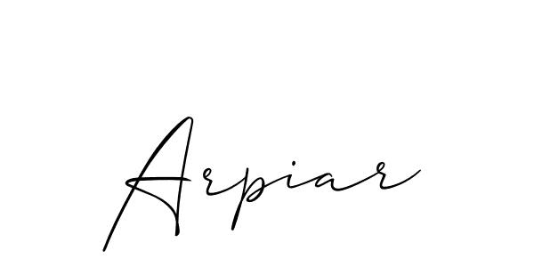 Also You can easily find your signature by using the search form. We will create Arpiar name handwritten signature images for you free of cost using Allison_Script sign style. Arpiar signature style 2 images and pictures png