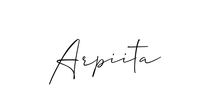 Also You can easily find your signature by using the search form. We will create Arpiita name handwritten signature images for you free of cost using Allison_Script sign style. Arpiita signature style 2 images and pictures png