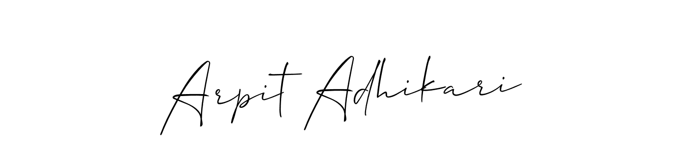 Design your own signature with our free online signature maker. With this signature software, you can create a handwritten (Allison_Script) signature for name Arpit Adhikari. Arpit Adhikari signature style 2 images and pictures png