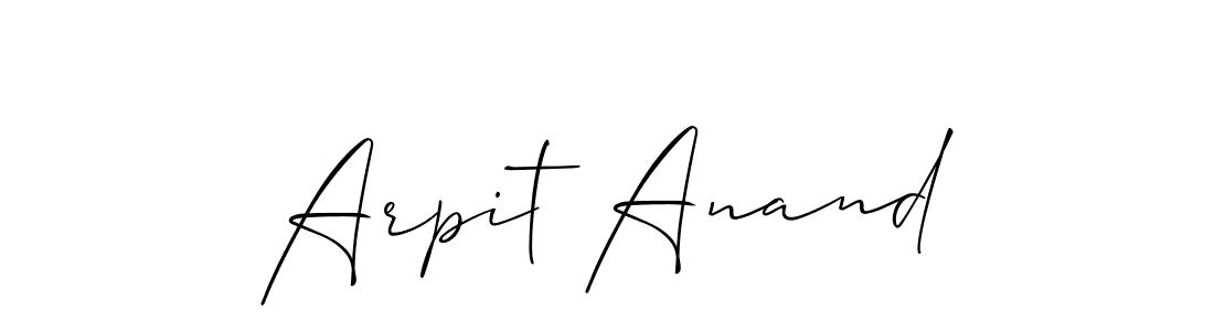 How to make Arpit Anand name signature. Use Allison_Script style for creating short signs online. This is the latest handwritten sign. Arpit Anand signature style 2 images and pictures png