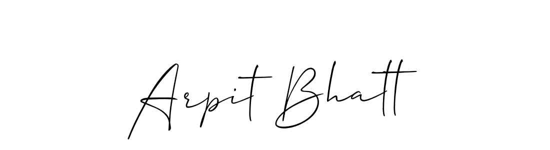 Also You can easily find your signature by using the search form. We will create Arpit Bhatt name handwritten signature images for you free of cost using Allison_Script sign style. Arpit Bhatt signature style 2 images and pictures png