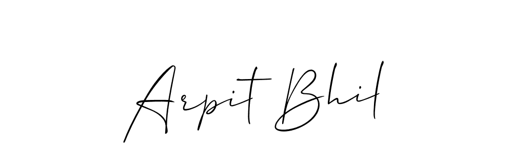 Use a signature maker to create a handwritten signature online. With this signature software, you can design (Allison_Script) your own signature for name Arpit Bhil. Arpit Bhil signature style 2 images and pictures png