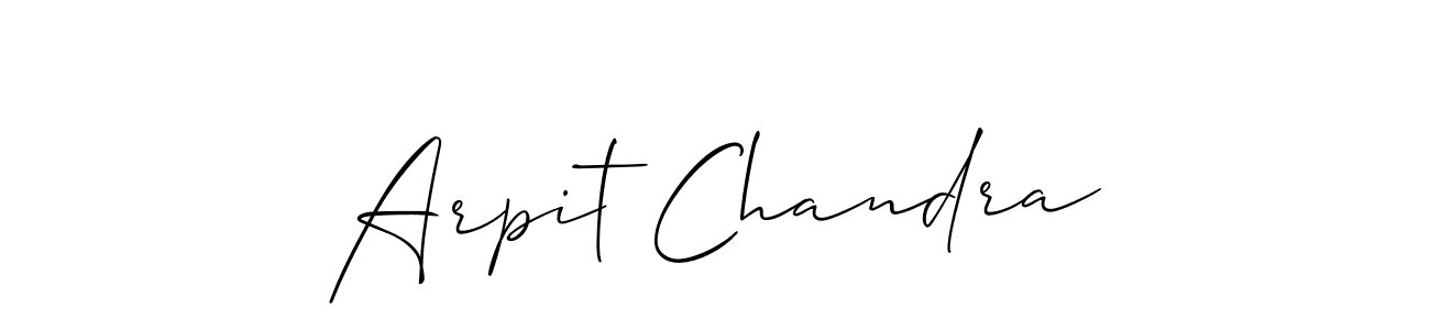 The best way (Allison_Script) to make a short signature is to pick only two or three words in your name. The name Arpit Chandra include a total of six letters. For converting this name. Arpit Chandra signature style 2 images and pictures png