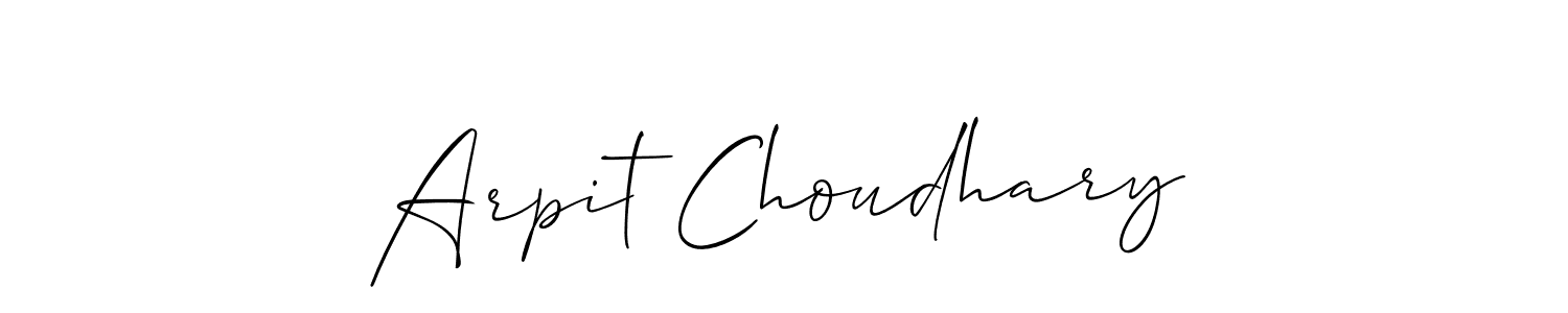 How to make Arpit Choudhary name signature. Use Allison_Script style for creating short signs online. This is the latest handwritten sign. Arpit Choudhary signature style 2 images and pictures png