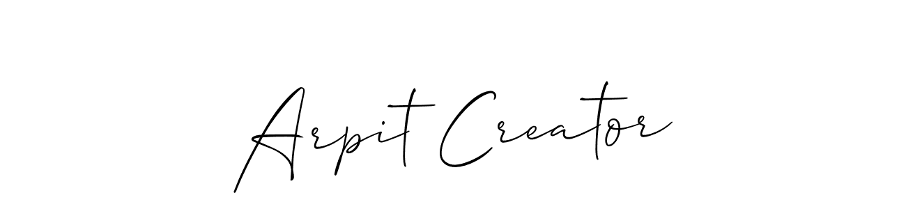 Also You can easily find your signature by using the search form. We will create Arpit Creator name handwritten signature images for you free of cost using Allison_Script sign style. Arpit Creator signature style 2 images and pictures png